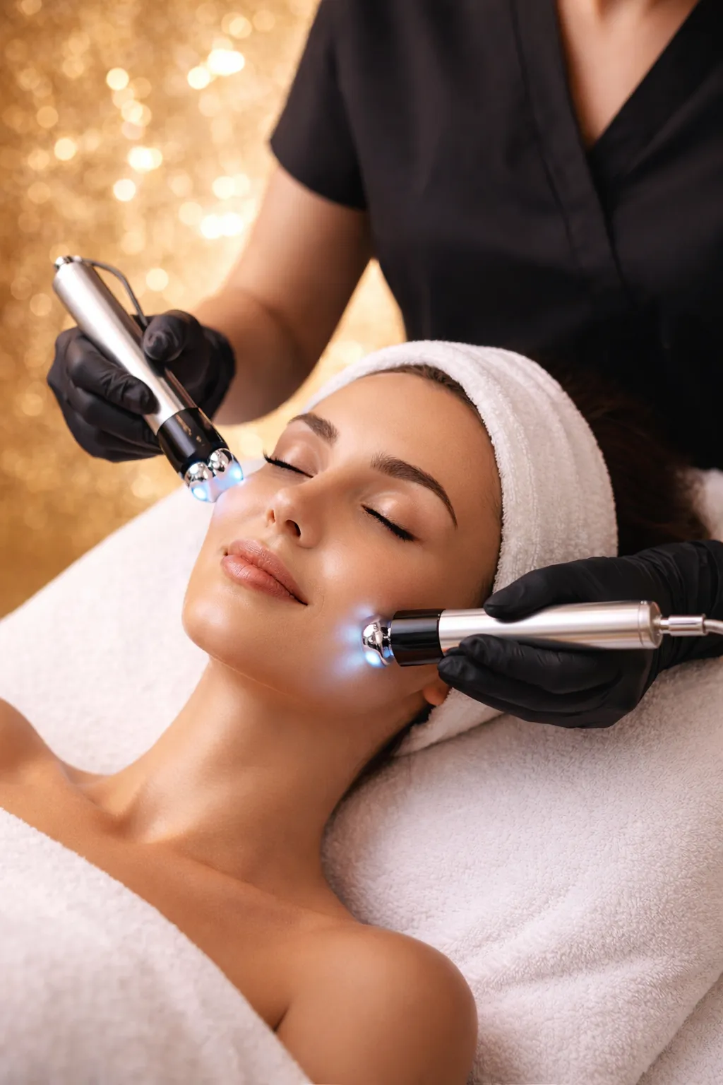 Microcurrent facial lifting treatment setting at Euphoria Aesthetics & Laser in downtown St. Petersburg, Florida