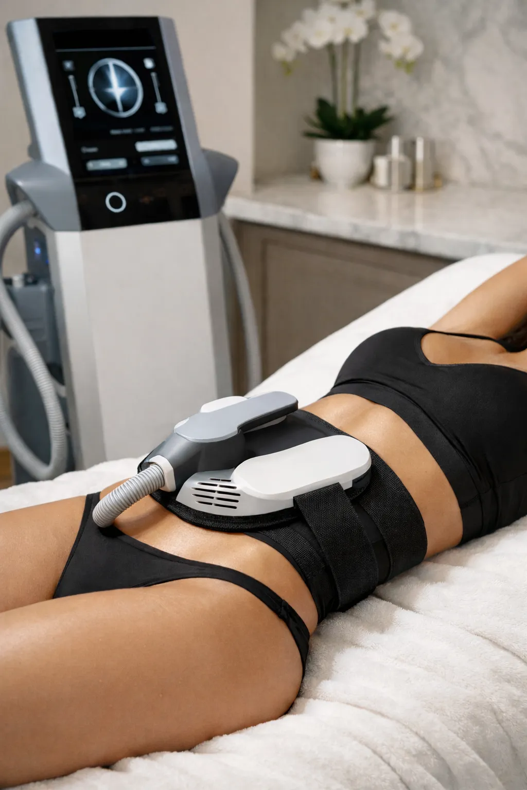 Calm luxury body sculpting and contouring imagery at Euphoria Aesthetics & Laser in downtown St. Petersburg, Florida